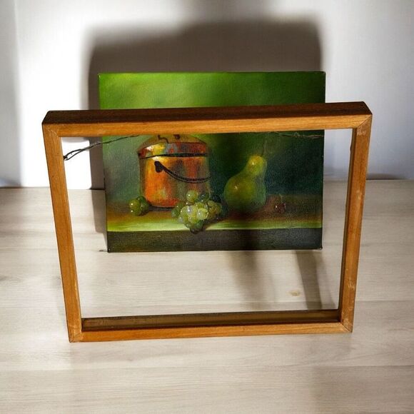 Vintage Original Still Life Fruit Wall Art Framed Acrylic Painting - Picture 4 of 6